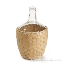 decorative bottle paper string wrapped clear glass vase